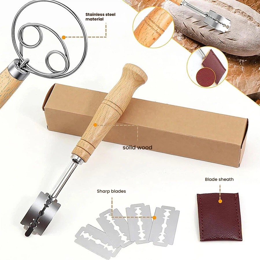 Dough Whisk Large Wood Handle  - Danish Pancake Pan 评论和价格